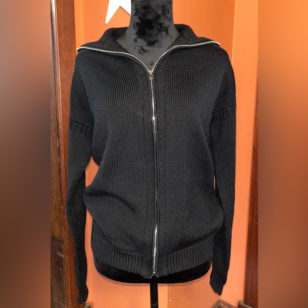 Gucci Wool Logo Knight Patch Zip Up Detail Cardigan Sweater